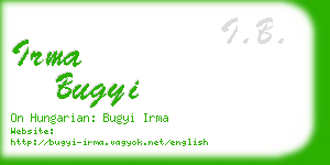 irma bugyi business card